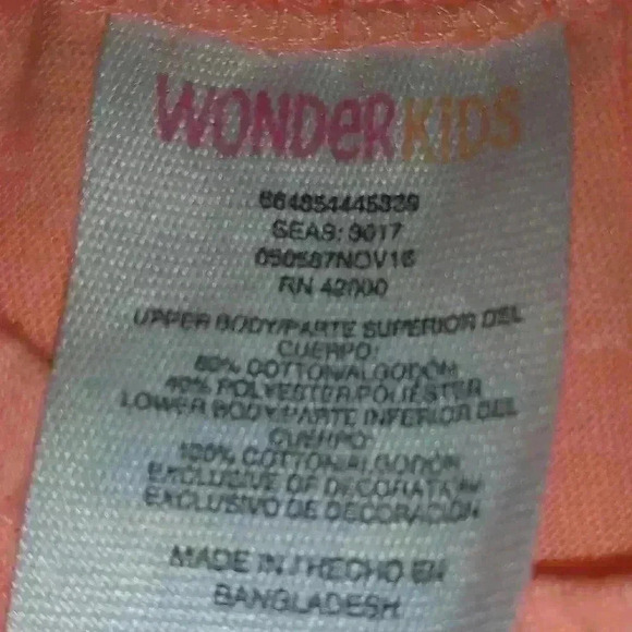 Wonderkids Girls Orange Short Sleeve Dress Set - Picture 4 of 5